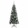 vidaXL Kunstig juletre med 150 LED gr&oslash;nn 150 cm PVC og plast og st&aring;l