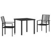vidaXL Hage Spisegruppe 3 pcs Svart PVC-Rattan