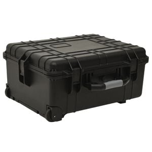 vidaXL Flykasse med hjul svart 58x45x27 cm PP