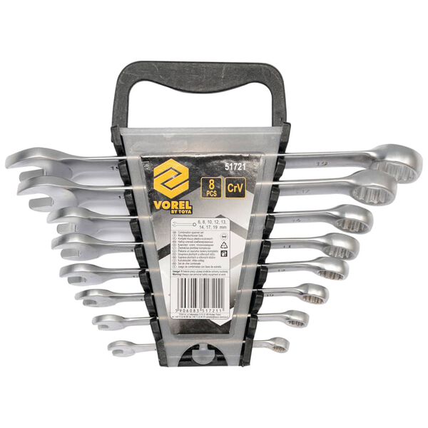VOREL Kombinasjonsn&oslash;kkelsett 8 deler 6-19 mm