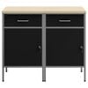vidaXL Arbeidsskap med skuff 2 pcs Svart og Gr&aring; 100 x 55 x 85 cm