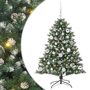 vidaXL Kunstig juletre med 150 LED gr&oslash;nn 120 cm PVC og plast og st&aring;l