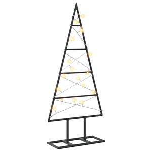 vidaXL Metall juletre KUOPIO 60 cm Varmhvit Pulverlakkert st&aring;l Svart