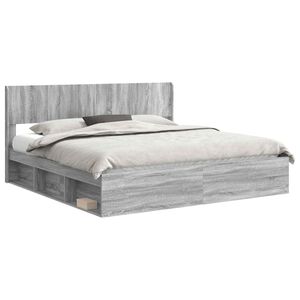 vidaXL Sengramme med oppbevaring og hodegavl 3 pcs Konstruert tre