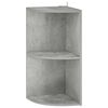 vidaXL Hj&oslash;rnehylle 2 niv&aring;er 31,5 x 31 x 66 cm Konstruert tre Betonggr&aring;