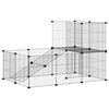 vidaXL Dyrebur 20 paneler med d&oslash;r svart 105x70x70 cm st&aring;l