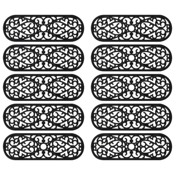 vidaXL Trappetrinn 10 stk 25x75 cm gummi