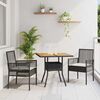 vidaXL Hage Spisegruppe 3 pcs Svart Poly rattan