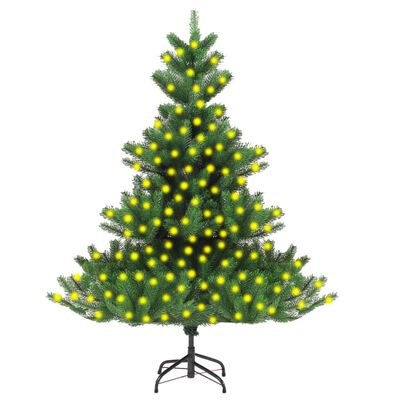 vidaXL Nordmann kunstig juletre med LED gran grønn 210 cm