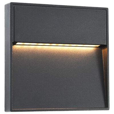 vidaXL Utendørs LED-vegglamper 2 stk 3 W svart firkantet