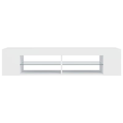 vidaXL TV-benk med LED-lys hvit 135x39x30 cm