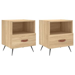 vidaXL Nattbord 2 stk sonoma eik 40x35x47,5 cm konstruert tre