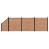 vidaXL Gjerdesett 4 stk. 619 x 186 cm WPC og Aluminium Brun