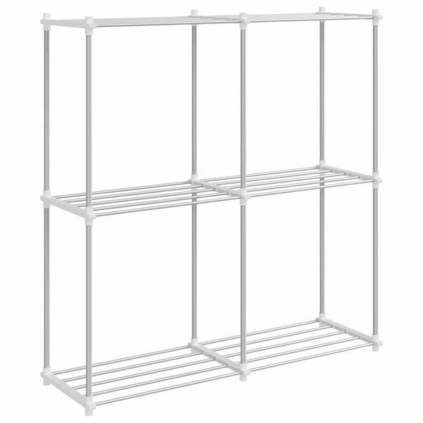 vidaXL Tubular Shelf med lagring Hvit 86 x 27 x 90 cm Aluminium