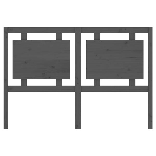 vidaXL Sengegavl grå 145,5x4x100 cm heltre furu