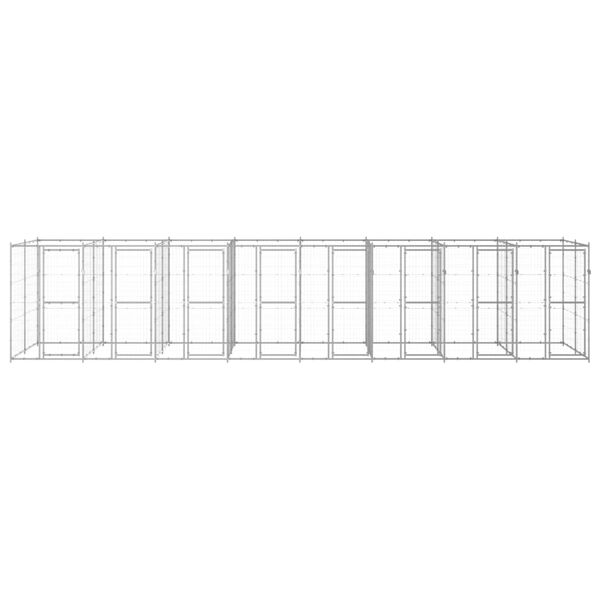 vidaXL Utend&oslash;rs hundeg&aring;rd 19,36 m&sup2; galvanisert st&aring;l