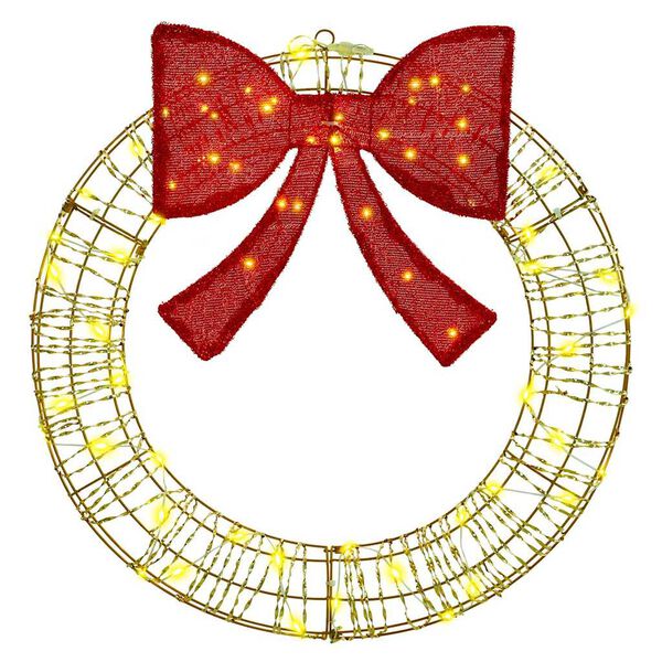 vidaXL Krans med 60 LED Varmhvit 75 cm PET