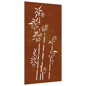 vidaXL Veggdekorasjon til hage 105x55 cm cortenst&aring;l bambusdesign