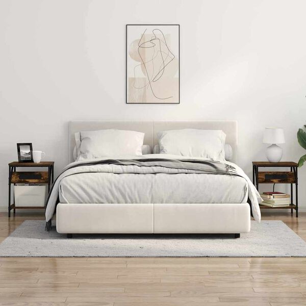 vidaXL Nattbordskap R&oslash;kt eik 38 x 30 x 48 cm Konstruert tre