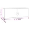 vidaXL Veggskap 2 stk hvit 80x30x30 cm heltre furu
