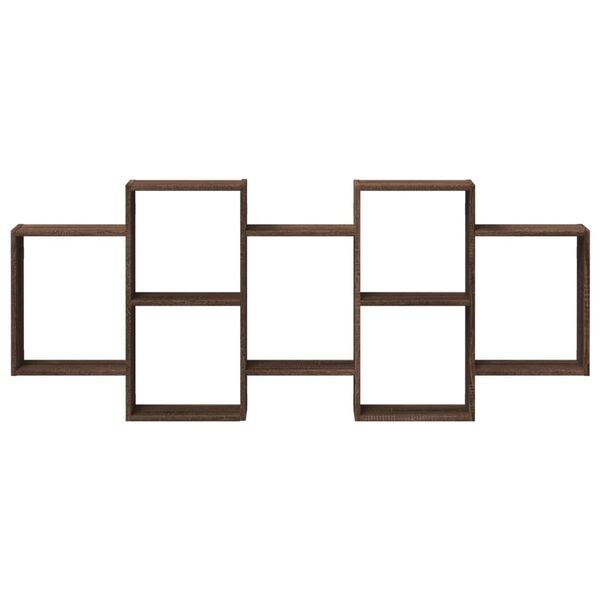 vidaXL Vegghylle brun eik 159x18x65 cm konstruert tre