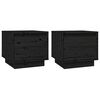 vidaXL Nattbord 2 stk svart 35x34x32 cm heltre furu