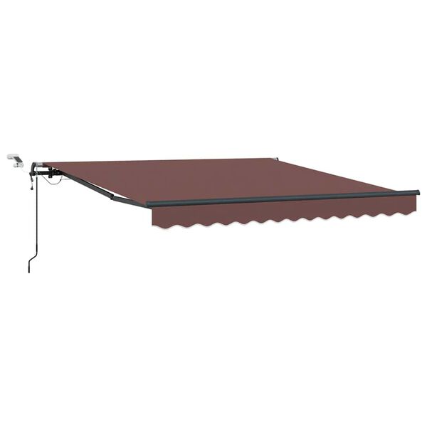 vidaXL Automatisk uttrekkbar markise med LED brun 300x250 cm