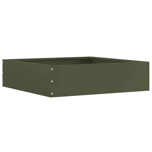 vidaXL Gjerdekant 6 pcs Olivengr&oslash;nn 50 x 50 x 13 cm St&aring;l