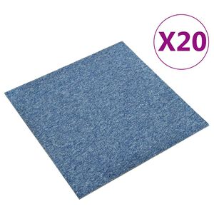 vidaXL Teppefliser gulv 20 stk 5 m&sup2; 50x50 cm bl&aring;