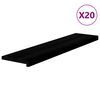 vidaXL Trappetrinn 20 stk brunsvart 110x25x2 cm heltre eik
