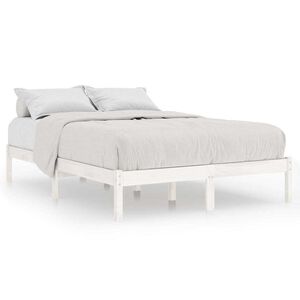 vidaXL Sengeramme hvit heltre 135x190 cm Double