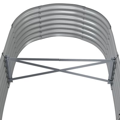 vidaXL Høybed pulverlakkert stål 152x80x36 cm grå