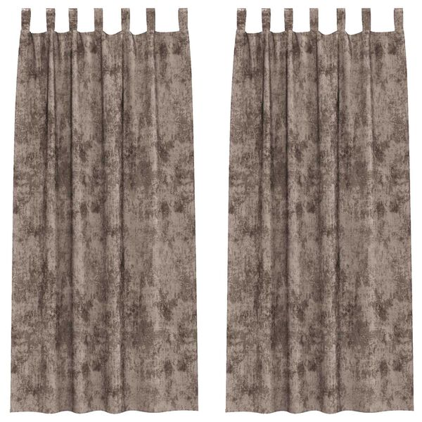 vidaXL Fløyel Gardiner 2 pcs Cappuccino 260 x 140 cm Fløyel