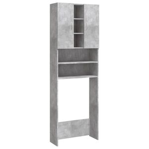 vidaXL Vaskemaskinskap betonggr&aring; 64x25,5x190 cm