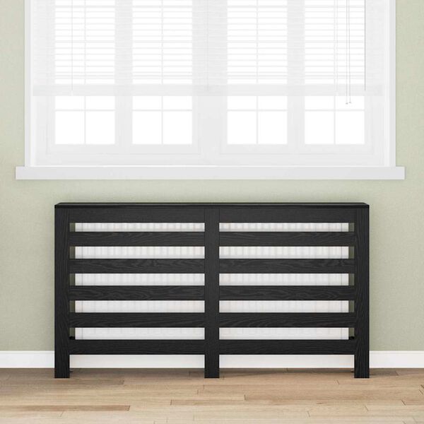 vidaXL Radiator Deksel Svart Eik 149 x 20 x 82 cm Konstruert tre