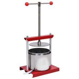 vidaXL Frukt- og vinpresse rustfritt st&aring;l 6 L