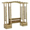 vidaXL Hagepergola med benk og plantekasser impregnert heltre furu