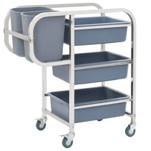 vidaXL Kj&oslash;kkenvogn med plastbeholdere 82x43,5x93 cm