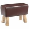 vidaXL benk 60 x 30 x 45 cm Ekte L&aelig;r M&oslash;rk brun