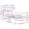 vidaXL Seng med bokhylle uten madrass hvit 90x190 cm heltre furu