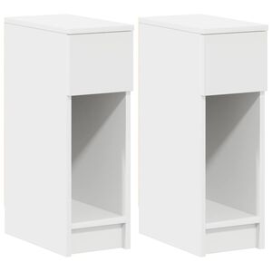 vidaXL Nattbord med skuff 2 stk hvit 20x36x60 cm
