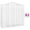 vidaXL Gabionkurver buede 2 stk 200x50x180/200 cm galvanisert jern