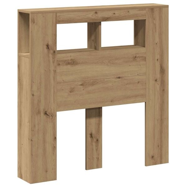 vidaXL Sengegavl med LED artisan eik 100x18,5x103,5 cm konstruert tre