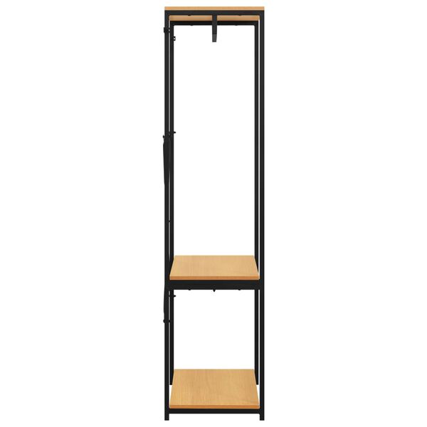 vidaXL Garderobe svart og eik 60x40x167 cm metall og sponplate