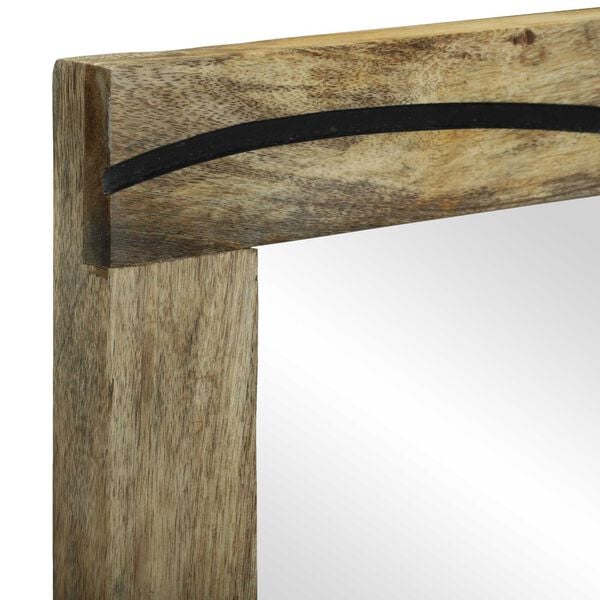 vidaXL Baderomsspeil Brun 70 x 50 x 2,5 cm Glass og solid mango tre