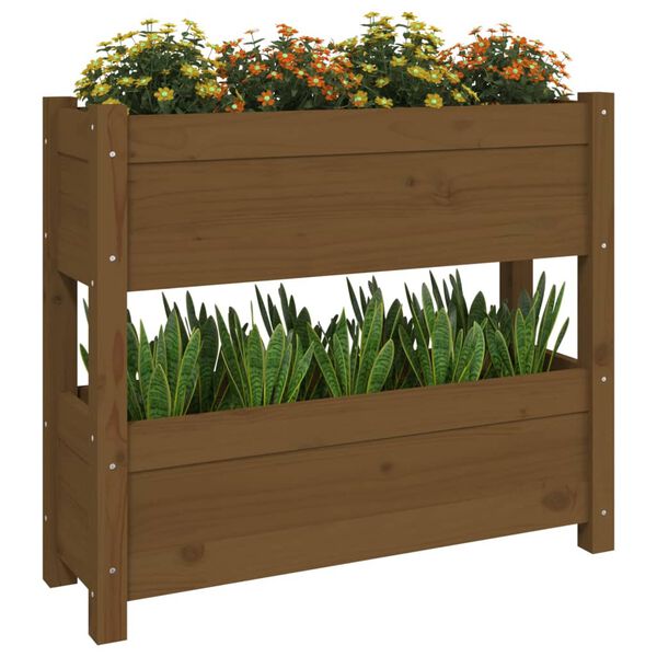 vidaXL Plantekasse honningbrun 77x25x66 cm heltre furu