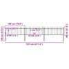 vidaXL Hagegjerde med spydtopp stål 537x80 cm svart