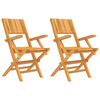 vidaXL Klappstoler 2 stk 55x61x90 cm heltre teak