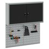 vidaXL Verktøyskab og Pegboard Sett 3 pcs Svart 100 x 20 x 115 cm Stål