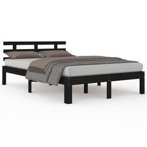 vidaXL Sengeramme svart heltre 200x200 cm
